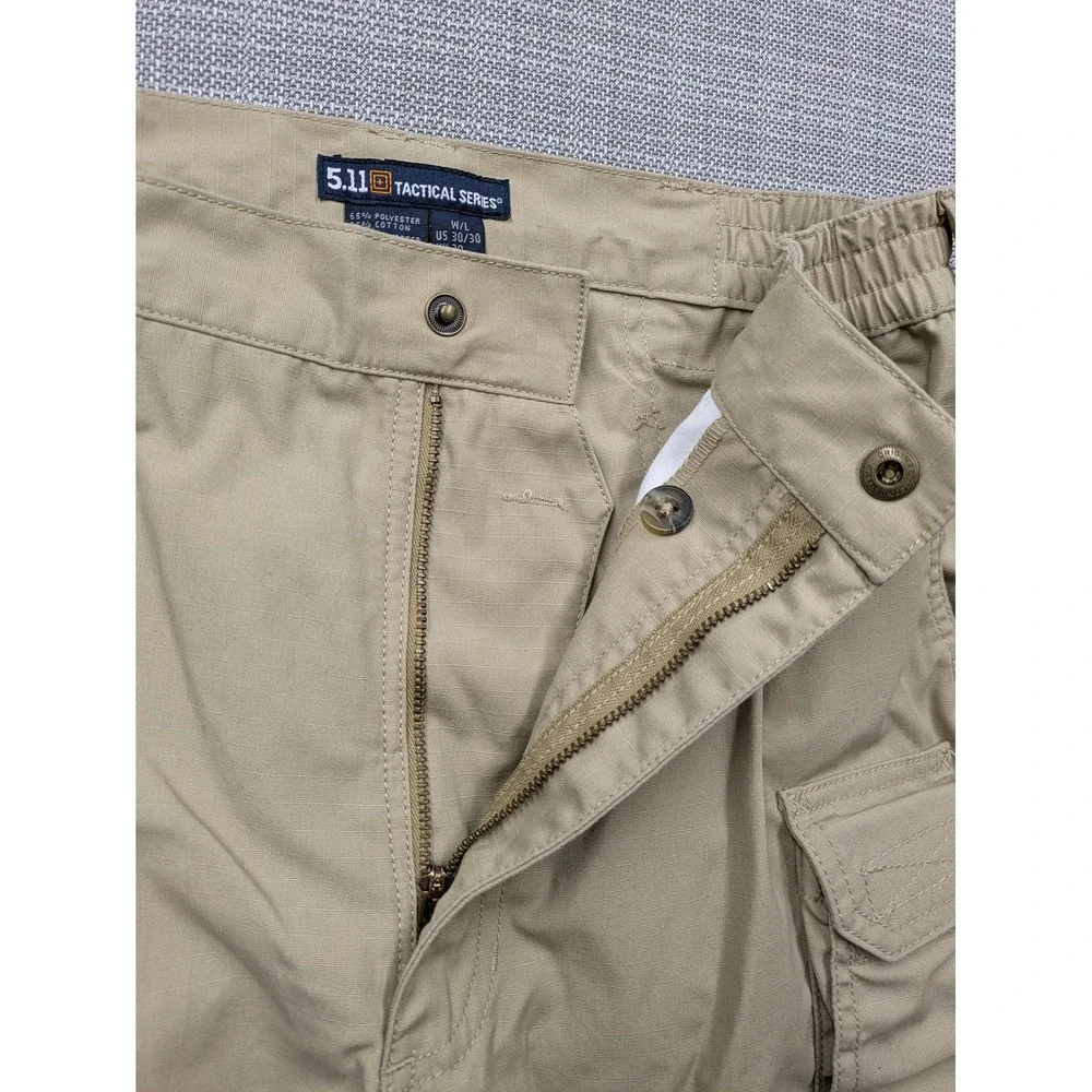 5.11 Tactical Cargo Pants Mens 30x30 Beige Ripstop Workwear Outdoor Utility